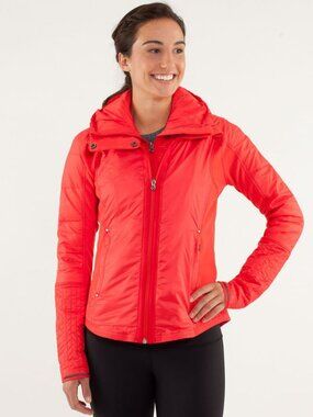 Lululemon Run Bundle Up Jacket Love Red Down Puffer Hood 6